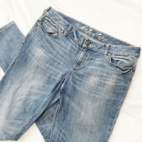 juicy Couture ali blue straight leg denim jeans size 28 Low Rise - Picture 3 of 11