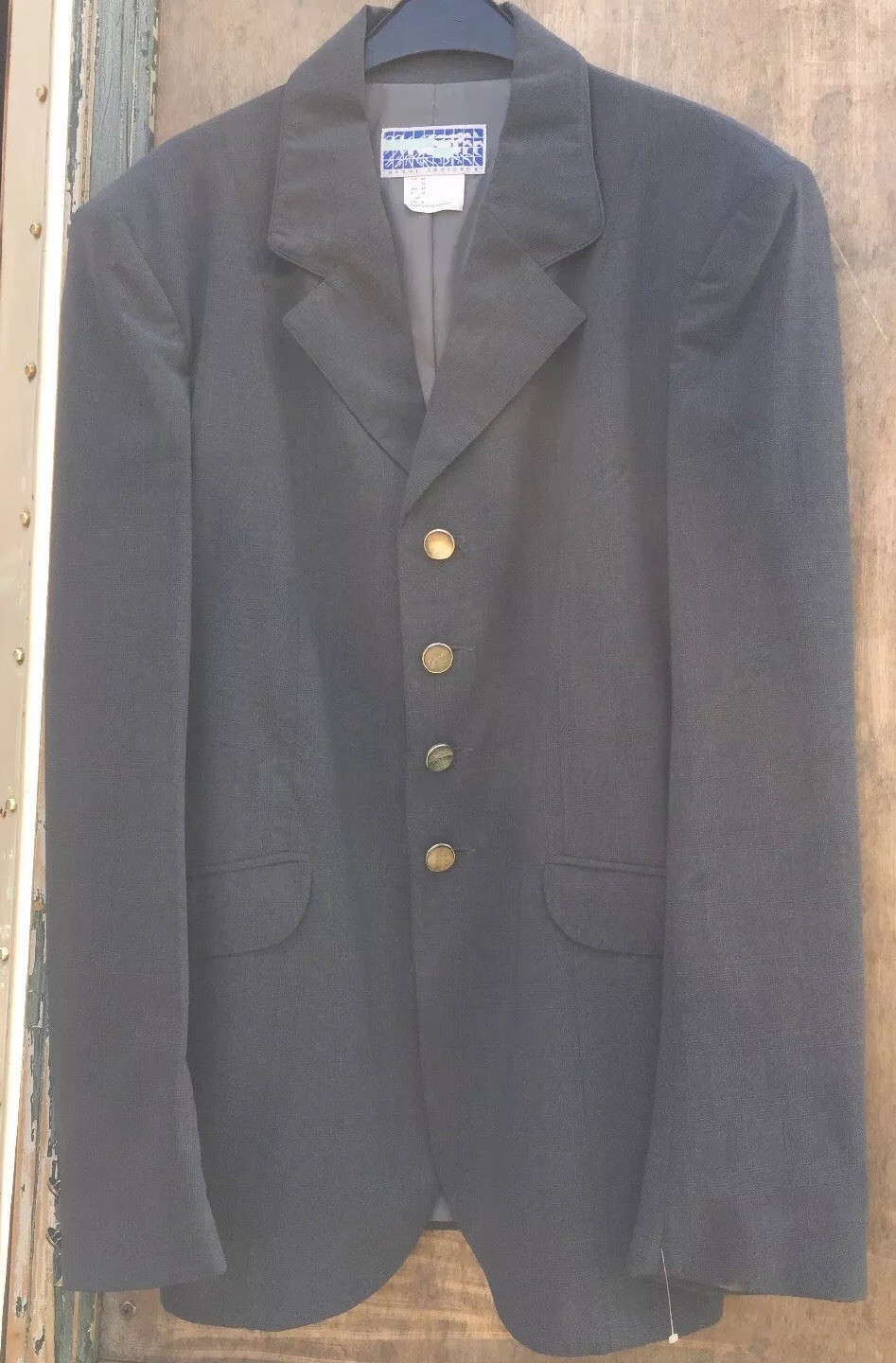 Herve Godignon Men Show Coat, Plaides Grey, Size 38 (Euro 48) Herve Godignon Men Show Coat, Plaides Grey, Size 38 (Euro 48)