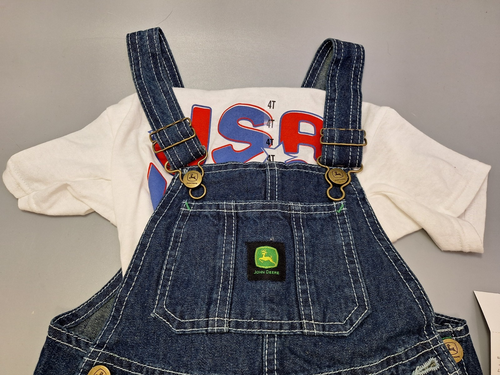 NEW John Deere Kids Overalls Size 5 FREE USA T SHIRT Tractor Supply FREE SHIP! - Picture 1 of 8