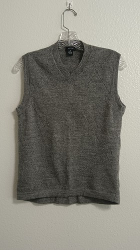 Alfani Merino Wool Fitted Big Boys Vest Medium V Neck Gray - Picture 2 of 7
