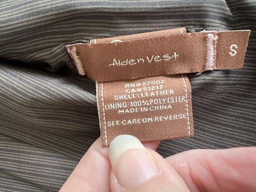 Paige Premium Denim Brown Aiden Fitted Distressed Leather Vest Size S Motorcycle - Picture 5 of 14