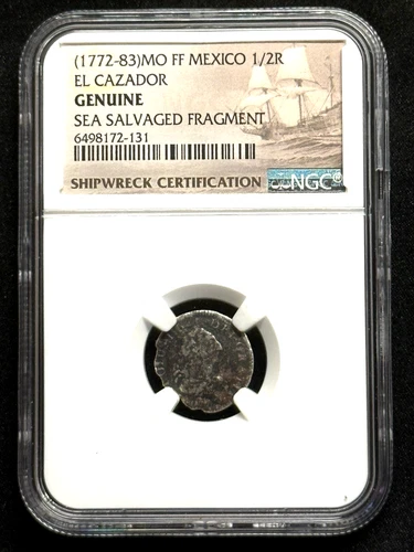 EL CAZADOR Shipwreck NGC (1772-83) Mexico 1/2 Reales Sea Salvaged Treasure