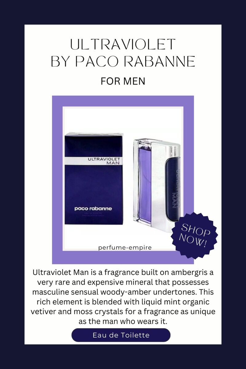 ULTRAVIOLET by Paco Rabanne for Men 3.3 3.4 oz EDT Cologne Spray NEW in BOX