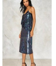 Nasty Gal Frill Sequin Cami Dress Size XS New With Tags Clubwear