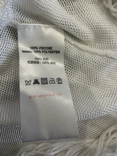 Reiss White Fine Knit Sheer Fringed Dress Cover Up Size Small - Picture 14 of 14