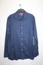 DANIEL CREMIEUX MENS CASUAL SHIRT FLANNEL PEACOAT HEATHER SIZE L & XL SLIM FIT