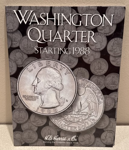 H.E. Harris Washington Quarters Coin Folder Starting 1998.  Excellent Condition
