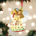 Old World Christmas Take Note Angel Playing Harp Glass Ornament (With OWC Box)