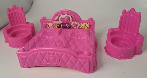 Fisher Price Little People Disney Princess Castle Pink Throne Chairs Bed Lot @@ - Picture 3 of 6