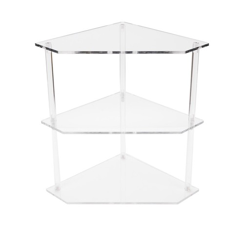 Acrylic Corner Side Table Small 3 Tier Triangular End Table For Living Room Bed☚ - Picture 4 of 12