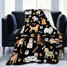 Dog Blanket Puppy Plush Gifts for Girls Women Soft Cozy Flannel Dogs Animal Thro