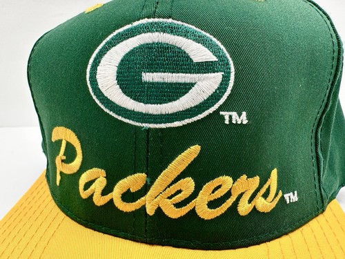 Gorra gorra vintage con logotipo 7 Green Bay Packers NFL Snapback verde amarilla COMO NUEVA - Imagen 4 de 12