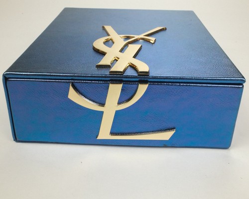 YVES SAINT LAURENT BEAUTE Blue Vanity Makeup Box Mirror YSL - Picture 4 of 10