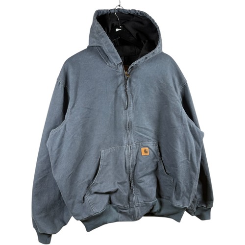 Vintage Carhartt Canvas Full Zip Hooded Workwear Jacket Gray Mens XL - Picture 4 of 7