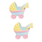  2 Pieces Birthday Cake Topper Toppers Accessories Miniature Baby Stroller
