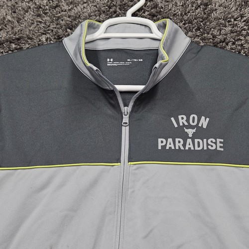 Under Armor Iron Paradise Jacket Men XL Gray Full Zip Athletic Wear - Picture 4 of 12