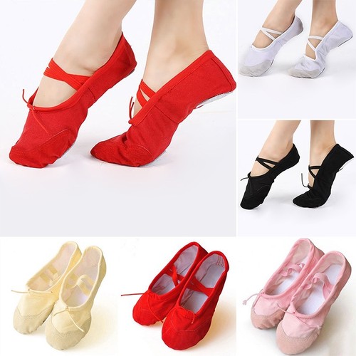 New Sale Dance Shoes Practice Ballet Canvas Exercise Gymnastics Pointed - Picture 3 of 23