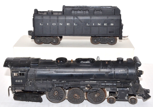 Vintage Lionel 4-6-4 Locomotive #665 w Tender FOR PARTS/REPAIR/RESTORATION ONLY