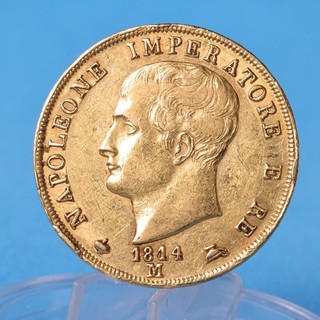 Italien 40 Lire 1814 M Napoleon Imperatore E Re 12 9 Gramm 900 Gold (2.) Ss