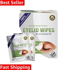 Soothing Eye Wipes - Individually Wrapped with Tea Tree & Coconut Oil, 30 Count