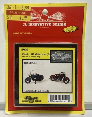 JL Innovative Design HO Scale Classic 1947 Motorcycles 2-Pack Kit #902 NEW