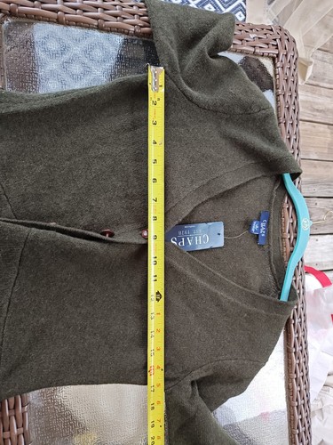 Chaps grüner Lammwollpullover mit Holzknöpfen Größe Small Damen UVP 79 $ - Bild 4 von 5