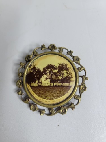 Antique Civil War Souvenir Broach Gettysburg General Mead's Headquarters 1863 - Picture 2 of 4