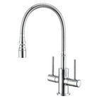 Kitchen Tap with Flexible Spout Dual Lever Flexible Kitchen Mixer Taps