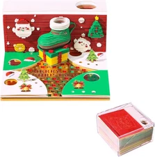 2026 3D Desk Weekly Calendar, Tear-Off Paper Sculpture Notepad with Christmas Cu