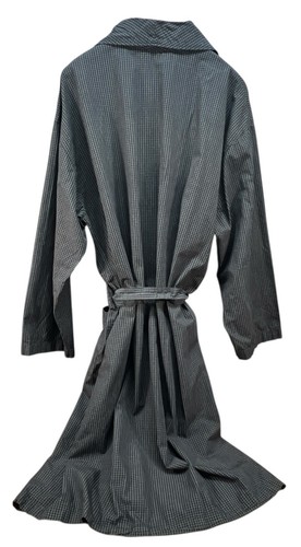Vintage Polo Ralph Lauren Mens Tie Waist Robe Size L XL Black Plaid 100% Cotton - Picture 2 of 7