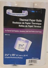 Thermal Paper Rolls 2 1/4" X 85' 9 ROLLS SKU 3289 New