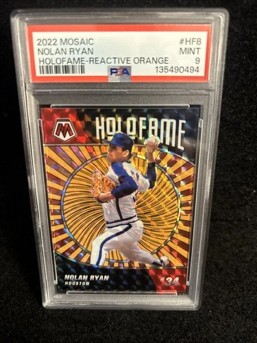 PSA 9 MINT 2022 MOSAIC HOLOFAME REACTIVE ORANGE NOLAN RYAN /99