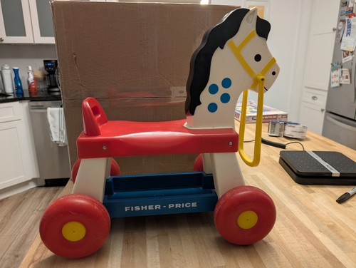 Vintage Fisher Price Ride On Horse Toy #978 Toddler Toy 1976 Vintage USA - Picture 2 of 6