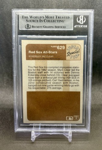 Fleer Red Sox All-Stars 1983 #629 Eckersley Yastrzemski Clear BAS ¡Triple automático! - Imagen 3 de 3