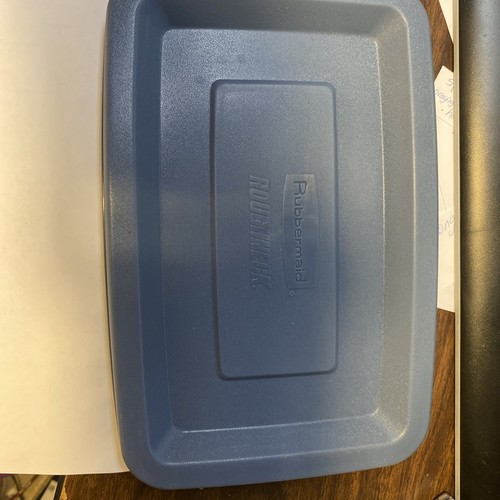 Rubbermaid Storage Tote Plastic Lid ONLY 10 1/2" X 7" Smokey Blue 0476 2 H - Picture 2 of 9