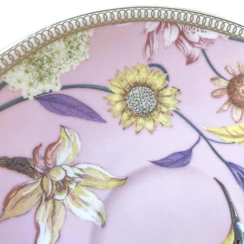 Grace Teegeschirr rosa Blumen Vogel feines Porzellan Teetasse & Untertasse Set Geschenk NEU - Bild 5 von 11