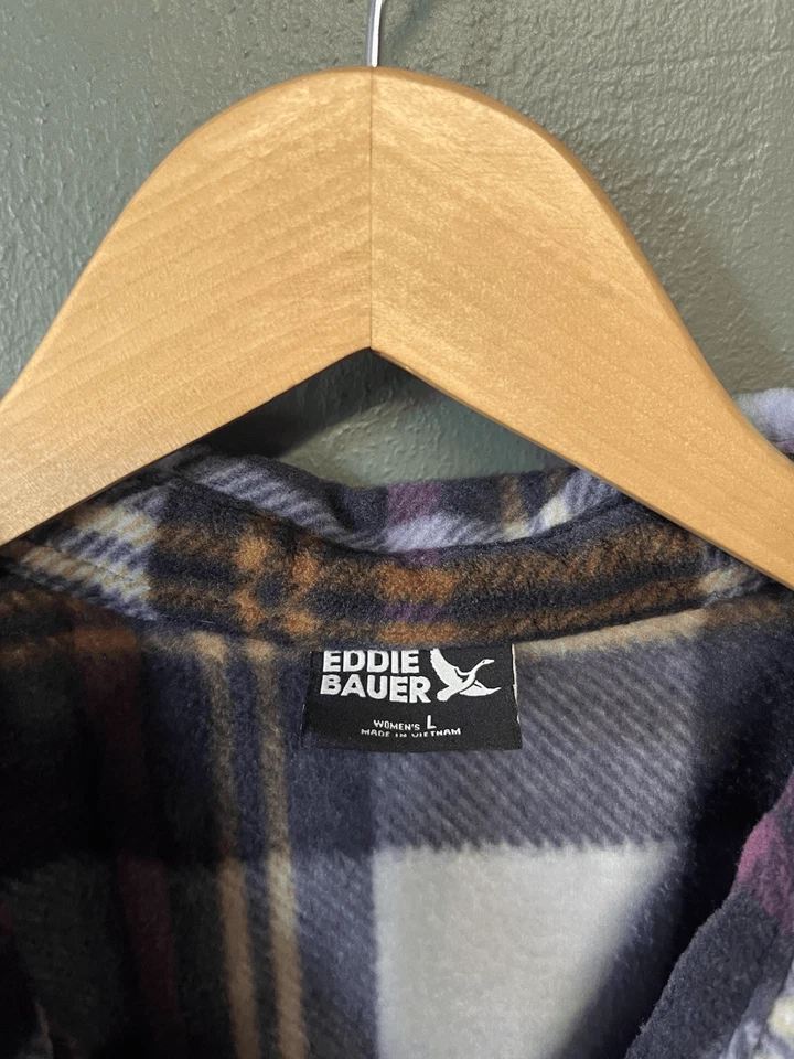Camisa Eddie Bauer Mujer Multicolor Polar Franela Abotonada Manga Larga Talla L Foto 3 de 3