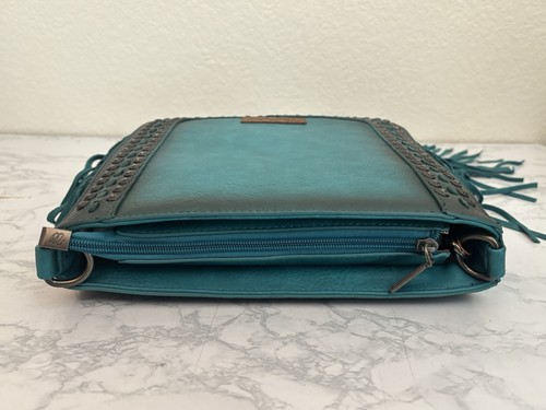 Bolso de Mano Wrangler Montana West Con Bolsillos Oculto Llevar Borlas Turquesa - Imagen 9 de 13