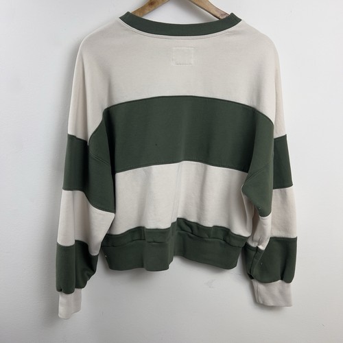 Abercrombie & Fitch Sweatshirt Womens L Striped New York Embroidered Pullover - Picture 2 of 5