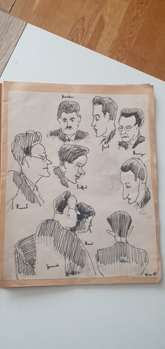 Lot 23 Caricatures dessin 1940 à 1942 Louis Lemonnier