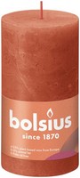 bolsius Rustik Stumpenkerzen Orange 4Er Set 13X7Cm 60H Brenndauer Pflanzlich