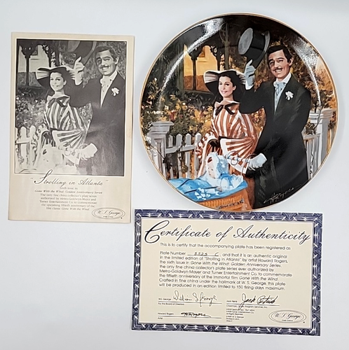 Gone With the Wind "Strolling in Atlanta" Collector’s Plate MGM 1989 With Box - Picture 4 of 6