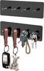 NiHome 4-Hook Wall Mount Key Holder 2-Pack, 2 Pcs / 4 Hooks, Black/Black 