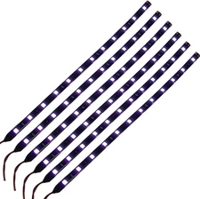 DC 12V Waterproof 1Ft 12 LED Strip Underbody Light with 6 inches Wires for Motor