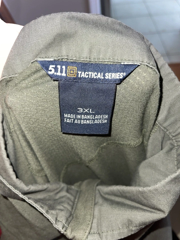 Camisa táctica de asalto rápido 5.11 para hombre manga larga Ripstop bolsillos para el hombro 3XL Foto 3 de 4
