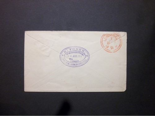 GB Lancashire Stationery 1891 QV 1d Envelope CHORLTON CUM HARDY Squared Circle - Picture 2 of 2