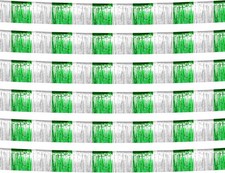 6 Pack 10 Feet Silver Green Foil Fringe Garland Metallic 6