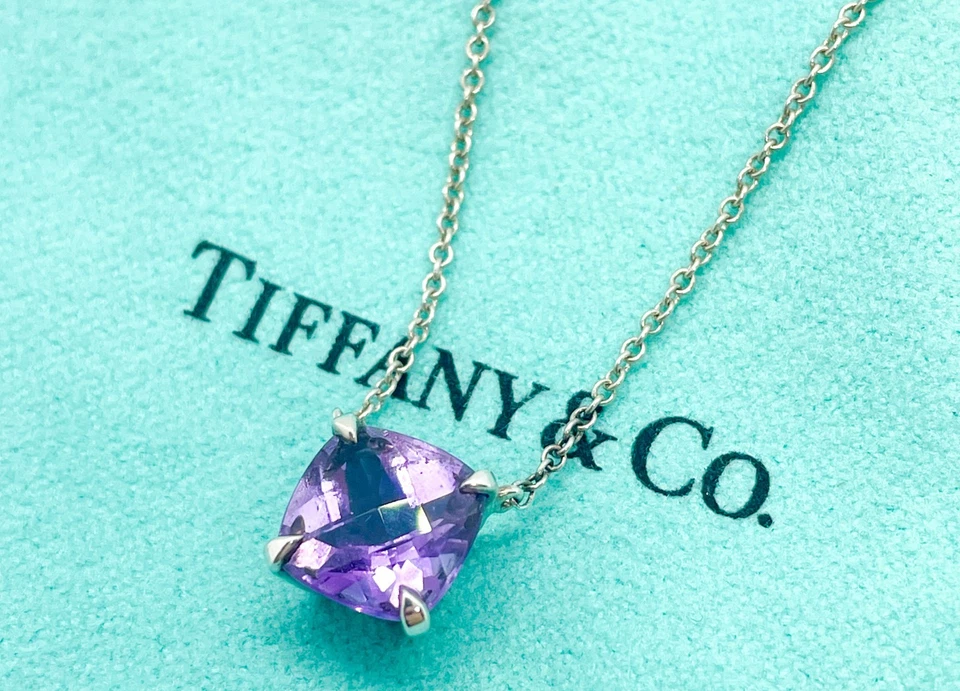 Collar colgante Tiffany & Co amatista brillante plata de ley 16" Foto 4 de 4