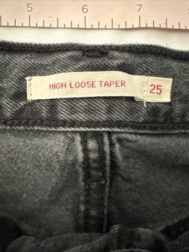 Levis Premium High Loose Jeans Womens Size 25 x 29 Black Straight Leg Denim - Picture 6 of 14