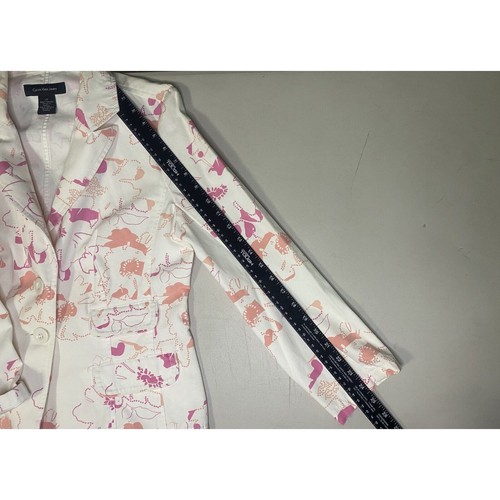 Calvin Klein Blazer Damen Größe L Weiß Rosa Business Freizeit Büro Karriere - Bild 13 von 15